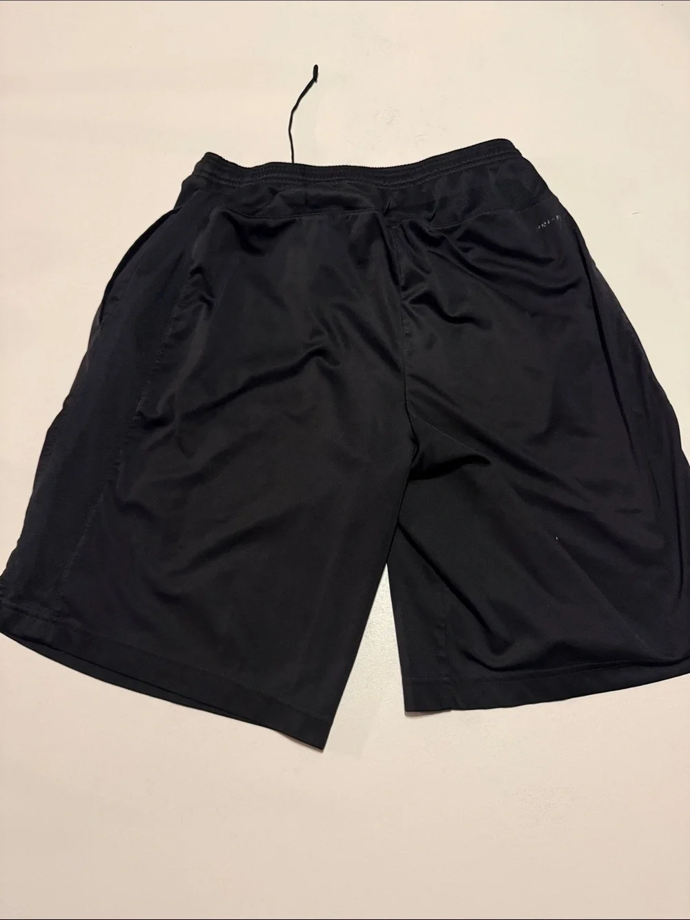 Nike men’s small Black Athletic Shorts with White Swoosh Accent
